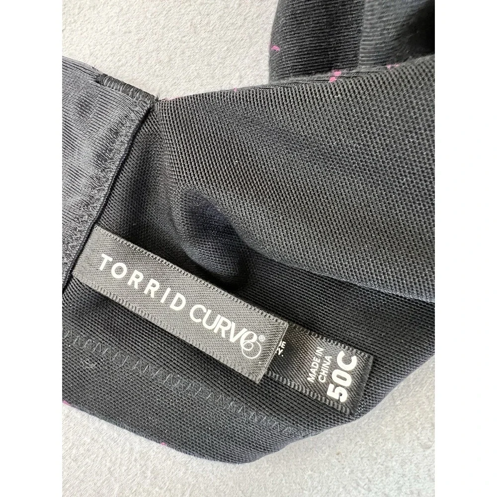 Torrid Curve Back Smoothing Cotton T-shirt Bra Pink Black Sz 50C